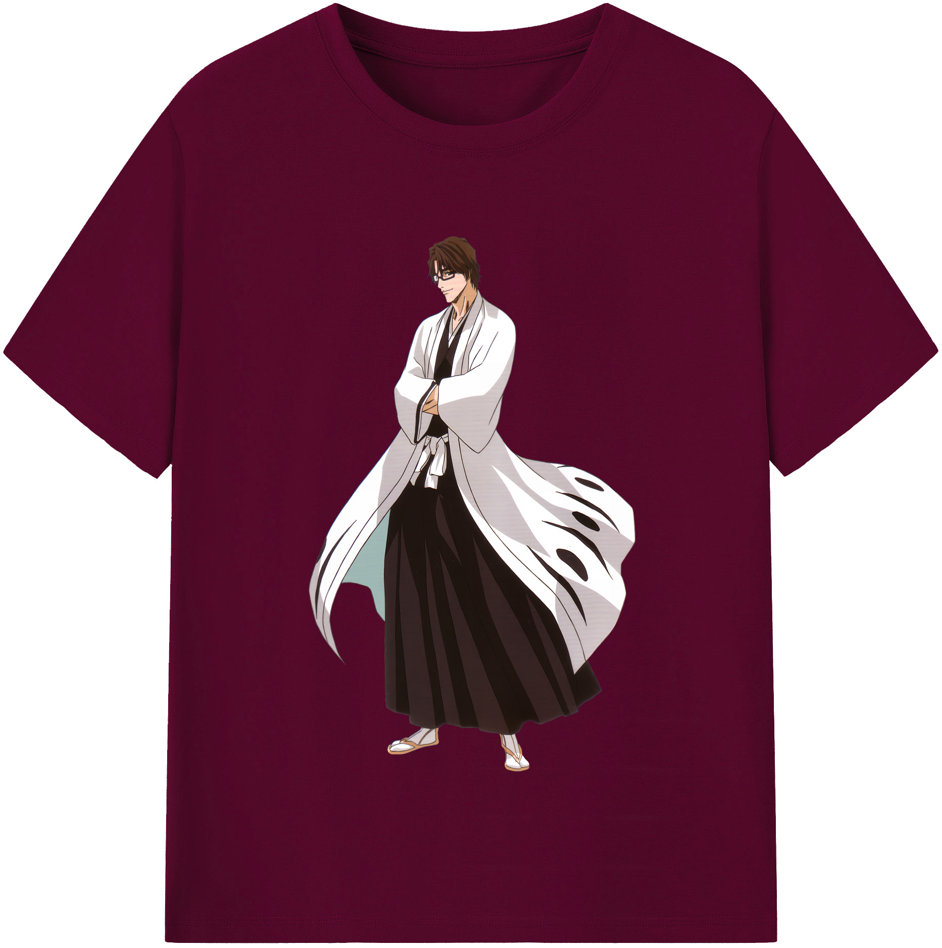 （画像用） ブリーチ 藍染 惣右介（あいぜん そうすけ） BLEACH Aizen Sousuke レディースカジュアルプリントTシャツ（綿100％）